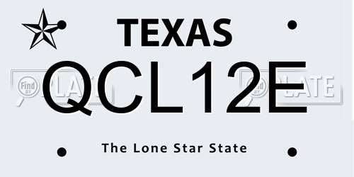 QCL12E Texas License Plate