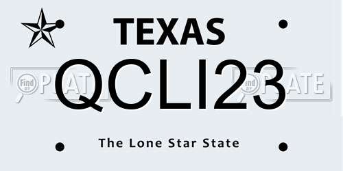 QCLI23 Texas License Plate