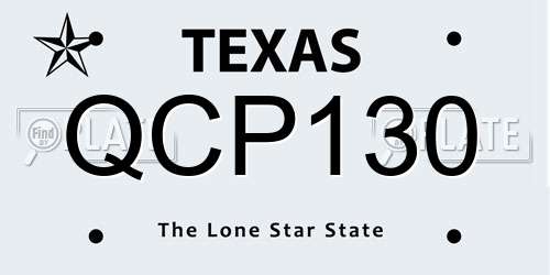 QCP130 Texas License Plate