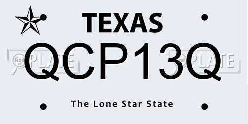QCP13Q Texas License Plate