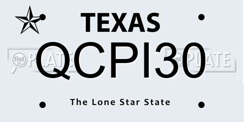 QCPI30 Texas License Plate