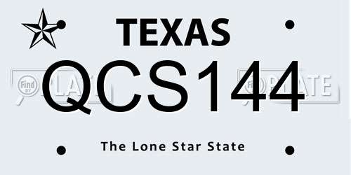 QCS144 Texas License Plate