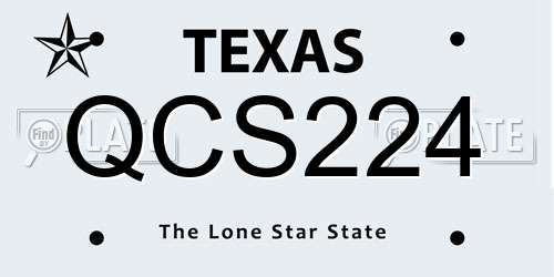 QCS224 Texas License Plate