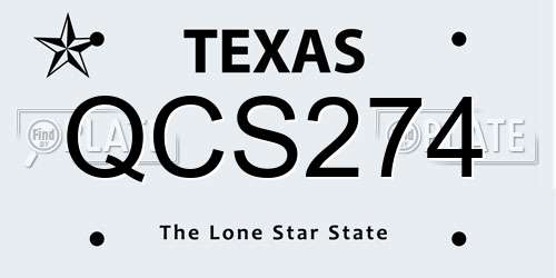 QCS274 Texas License Plate