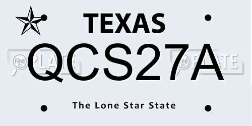QCS27A Texas License Plate