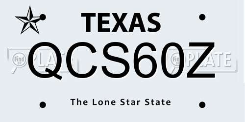 QCS60Z Texas License Plate
