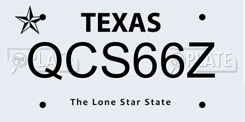 QCS66Z Texas License Plate