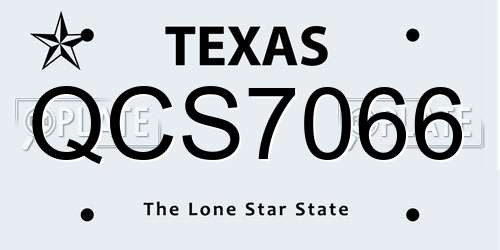 QCS7066 Texas License Plate