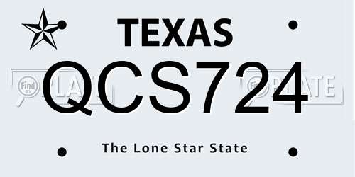 QCS724 Texas License Plate