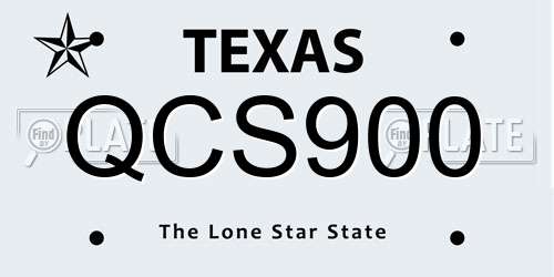 QCS900 Texas License Plate