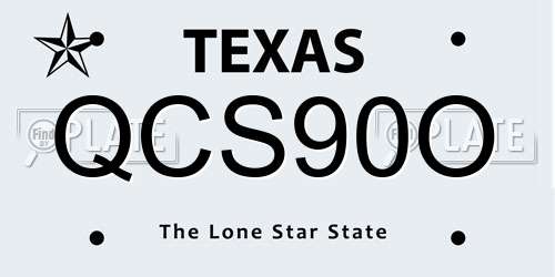 QCS90O Texas License Plate