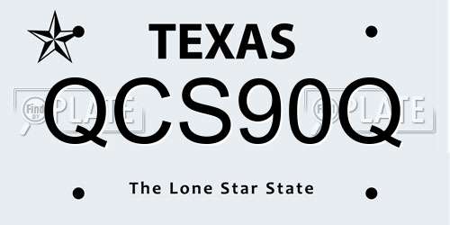 QCS90Q Texas License Plate