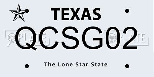 QCSG02 Texas License Plate