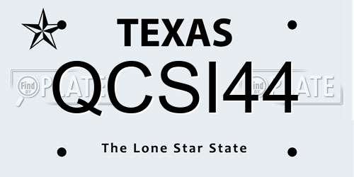 QCSI44 Texas License Plate