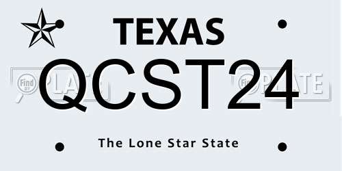 QCST24 Texas License Plate