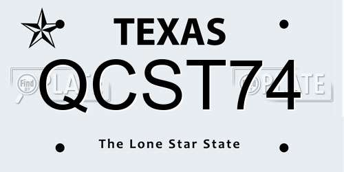QCST74 Texas License Plate
