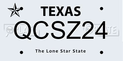 QCSZ24 Texas License Plate