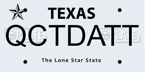QCTDATT Texas License Plate
