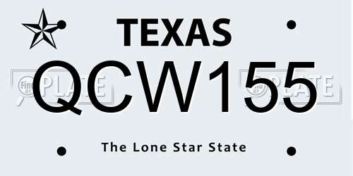 QCW155 Texas License Plate