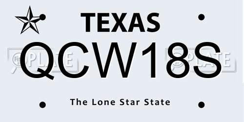 QCW18S Texas License Plate