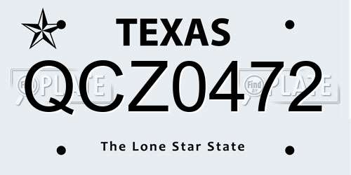 QCZ0472 Texas License Plate
