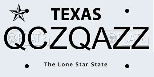 QCZQAZZ Texas License Plate