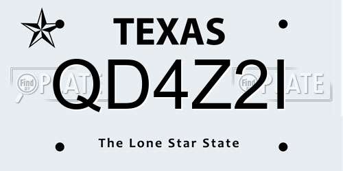 QD4Z2I Texas License Plate