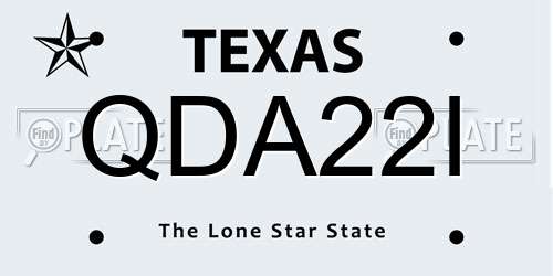 QDA22I Texas License Plate