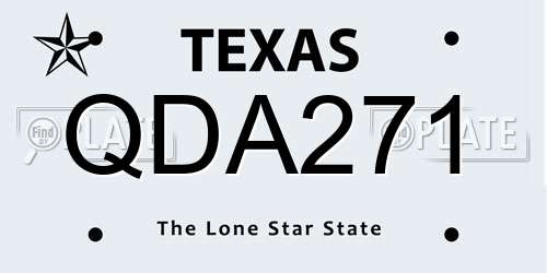 QDA271 Texas License Plate