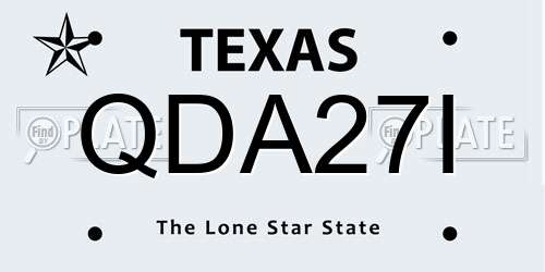 QDA27I Texas License Plate