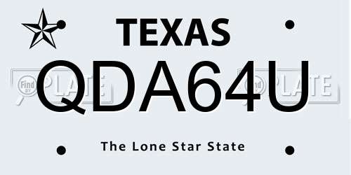 QDA64U Texas License Plate