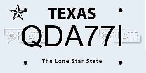 QDA77I Texas License Plate