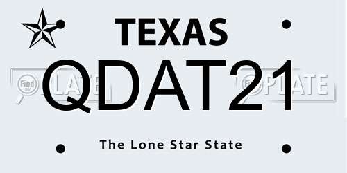 QDAT21 Texas License Plate