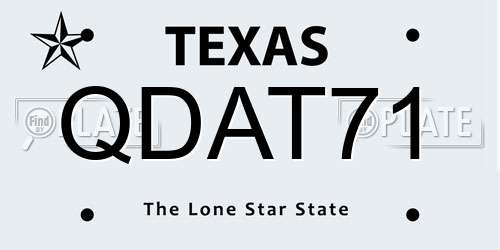 QDAT71 Texas License Plate