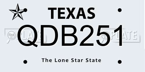QDB251 Texas License Plate