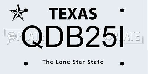 QDB25I Texas License Plate