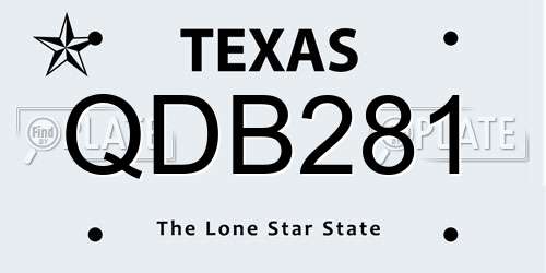 QDB281 Texas License Plate