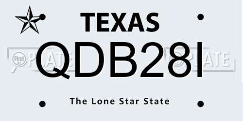 QDB28I Texas License Plate