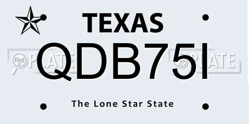 QDB75I Texas License Plate