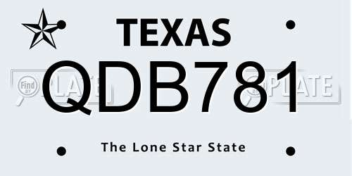 QDB781 Texas License Plate