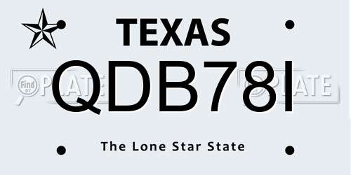 QDB78I Texas License Plate