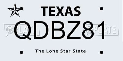 QDBZ81 Texas License Plate