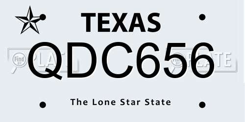 QDC656 Texas License Plate