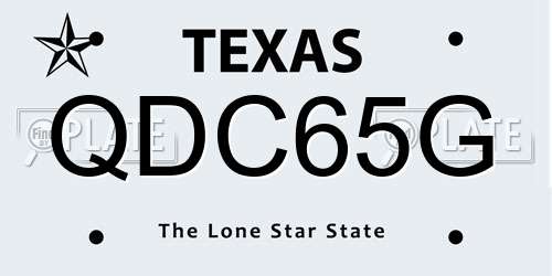 QDC65G Texas License Plate