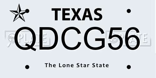 QDCG56 Texas License Plate