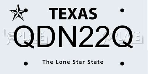 QDN22Q Texas License Plate