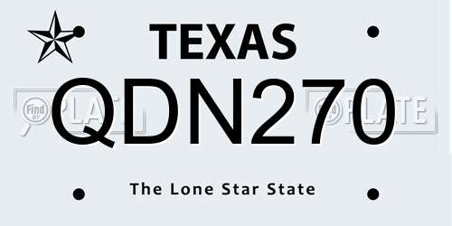 QDN270 Texas License Plate