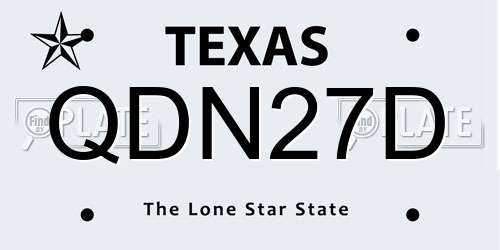 QDN27D Texas License Plate