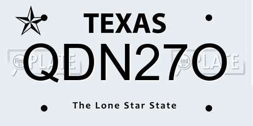 QDN27O Texas License Plate