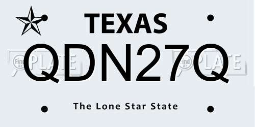 QDN27Q Texas License Plate